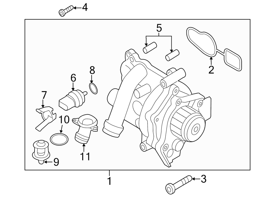 Engine Water Pump with Gasket and Temp sensor